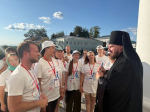 У Воскресенского кафедрального собора г. Арзамаса состоялось торжественная встреча участников XIV Межъепархиального велопробега, посвященного 80 - летию Великой Победы (фото)
